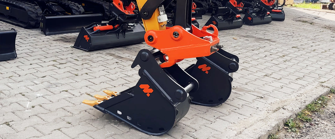 Łyżki przygotowane do zamontowania mechanicznego w Minikoparkach od SANY